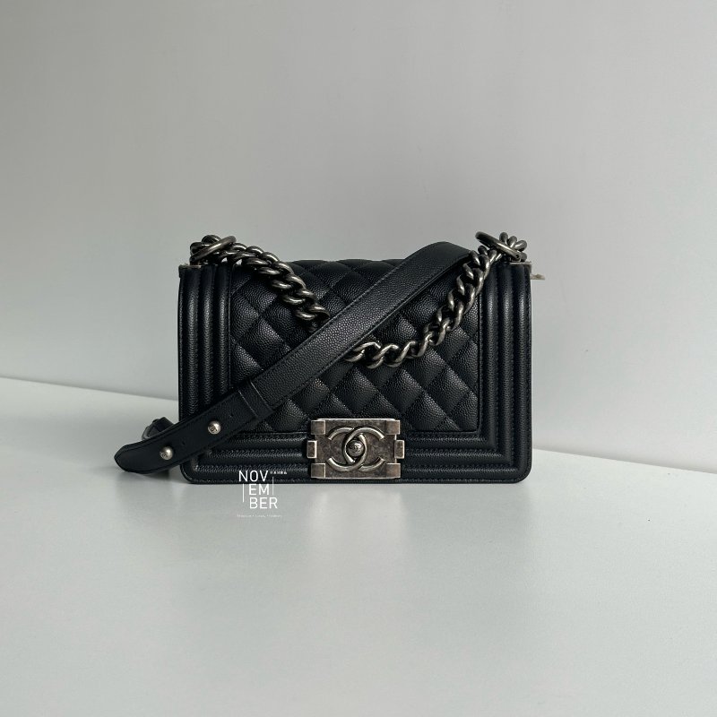 閒置新🖤全配有購證🙌🏻 Chanel 香奈兒 Le Boy 20 黑銀-0