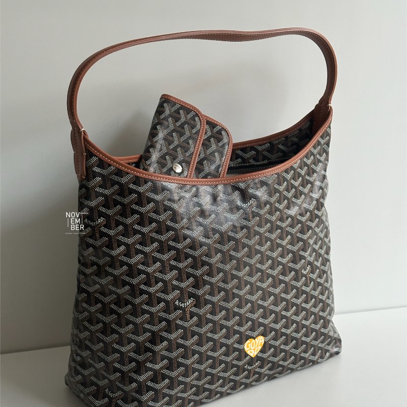 閒置新🤎 Goyard 戈雅 Hobo 棕 (手繪黃色愛心)-1