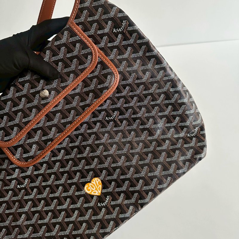 閒置新🤎 Goyard 戈雅 Hobo 棕 (手繪黃色愛心)-14