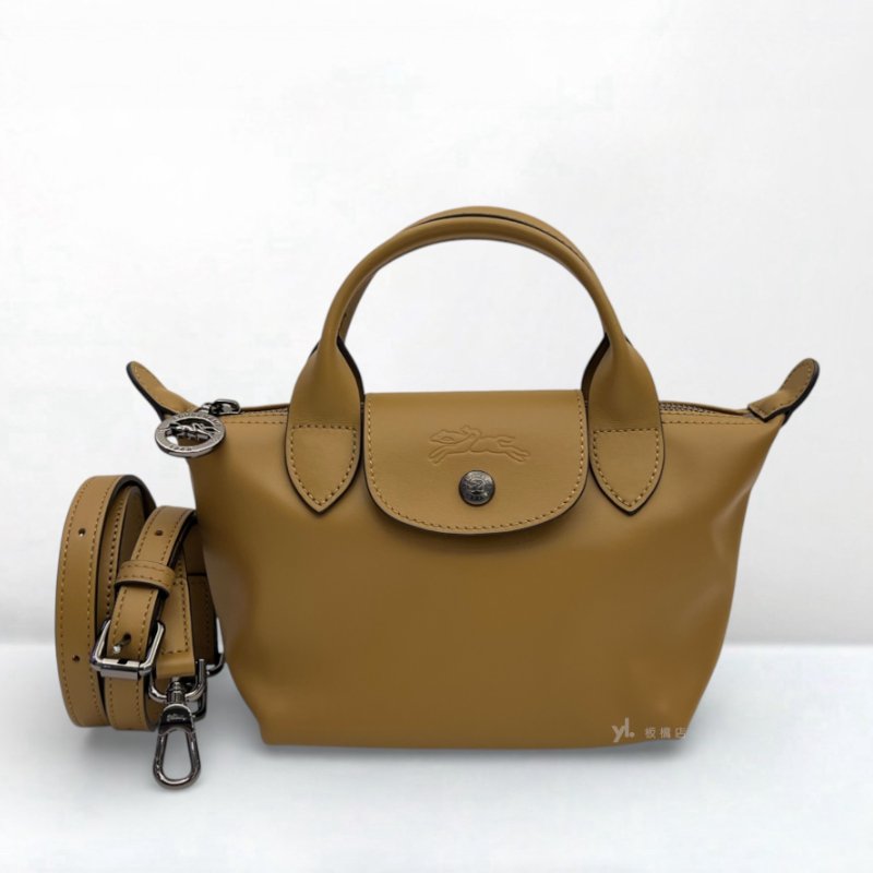 S5282-Longchamp Le Pliage Xtra XS煙草色手提斜背包-0