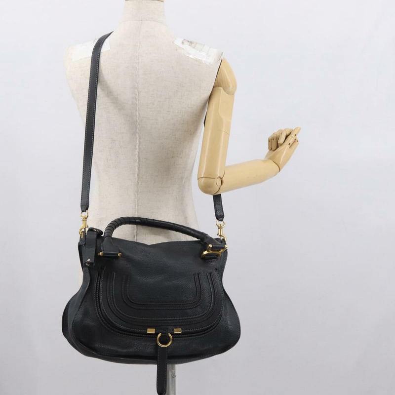 【日本直送】Chloe Mercy 手提包 皮革 兩用 黑色 金色 正品 166182-47