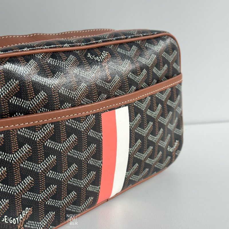 99新🆕 Goyard 戈雅 Cap-Vert PM Bag 相機包 棕色 (手繪紅白線)-1