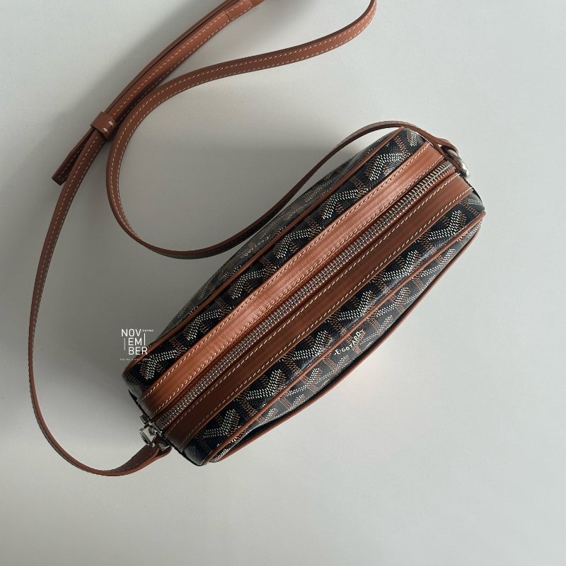 99新🆕 Goyard 戈雅 Cap-Vert PM Bag 相機包 棕色 (手繪紅白線)-2