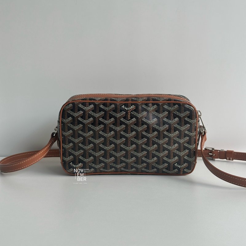 99新🆕 Goyard 戈雅 Cap-Vert PM Bag 相機包 棕色 (手繪紅白線)-5