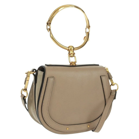 Chloe Nile 手提包 皮革 兩用 米色 金色 正品 169017V