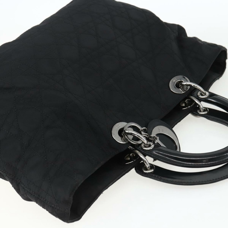 【日本直送】Christian Dior Lady Dior 手提包 尼龍 黑色 銀色 正品 ep13131-5