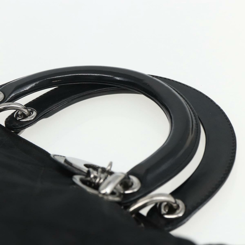 【日本直送】Christian Dior Lady Dior 手提包 尼龍 黑色 銀色 正品 ep13131-7