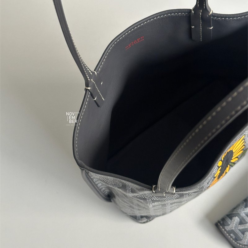 99新🆕 Goyard 戈雅 mini tote bag 灰色 (手繪向日葵與法鬥)-4