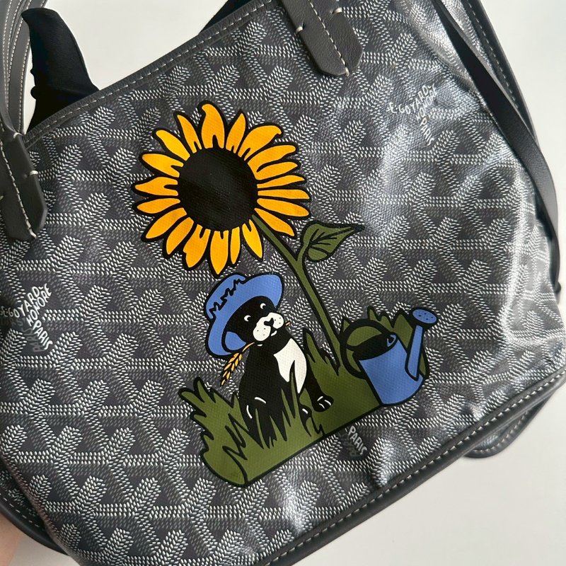 99新🆕 Goyard 戈雅 mini tote bag 灰色 (手繪向日葵與法鬥)-13