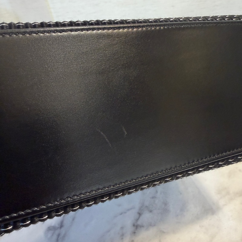 (超級限量品！！）Hermes 89黑Box皮拼馬毛編織銀釦Kelly 25-8