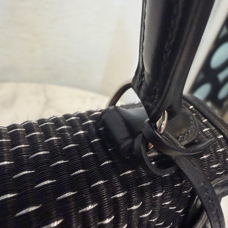 (超級限量品！！）Hermes 89黑Box皮拼馬毛編織銀釦Kelly 25-20