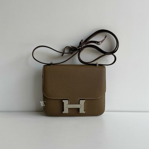 99新🆕 Hermès 愛馬仕 Mini Constance 大象灰色銀釦