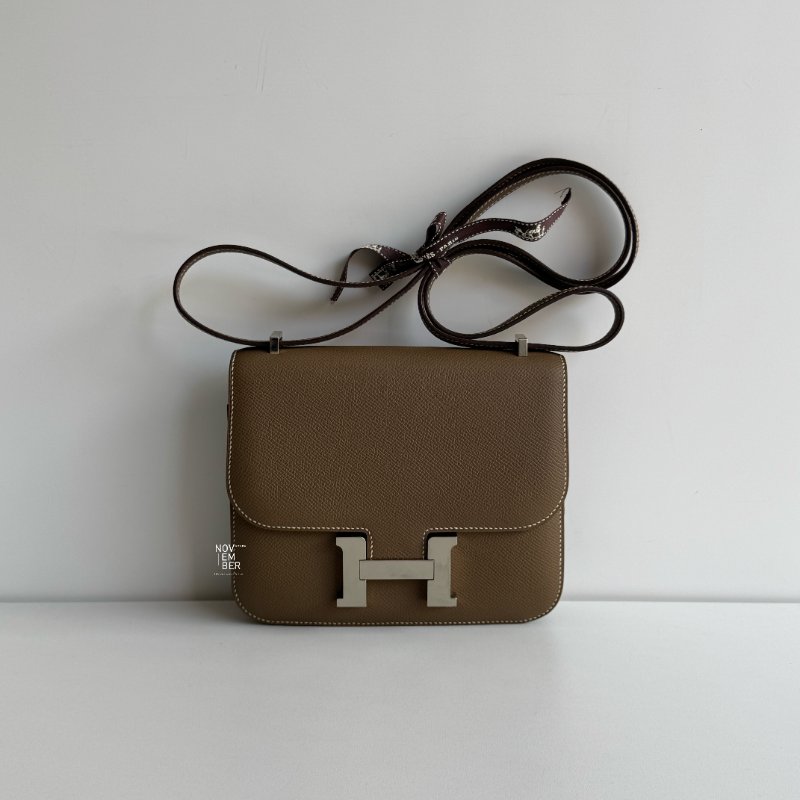 99新🆕 Hermès 愛馬仕 Mini Constance 大象灰色銀釦-0