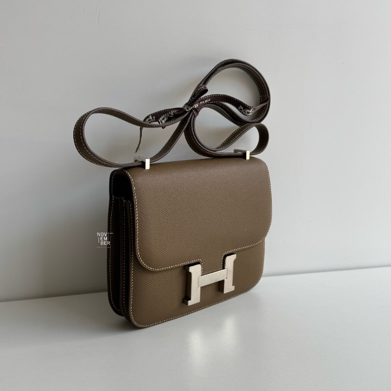 99新🆕 Hermès 愛馬仕 Mini Constance 大象灰色銀釦-1