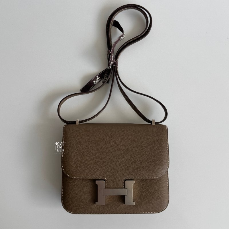 99新🆕 Hermès 愛馬仕 Mini Constance 大象灰色銀釦-2