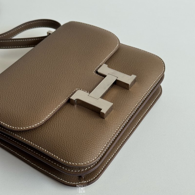 99新🆕 Hermès 愛馬仕 Mini Constance 大象灰色銀釦-4