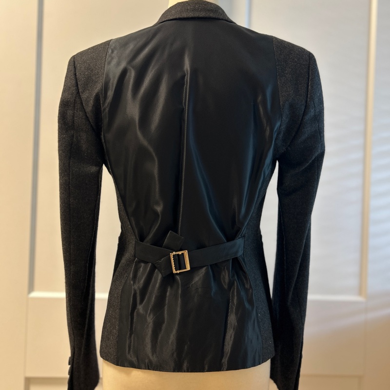 GUCCI喀什米爾西裝外套 深灰色女用外套 單排扣 近乎全新38 XS-10