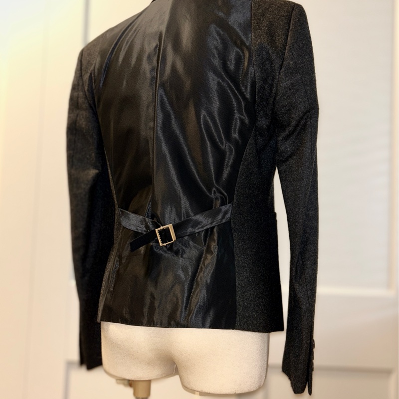 GUCCI喀什米爾西裝外套 深灰色女用外套 單排扣 近乎全新38 XS-11