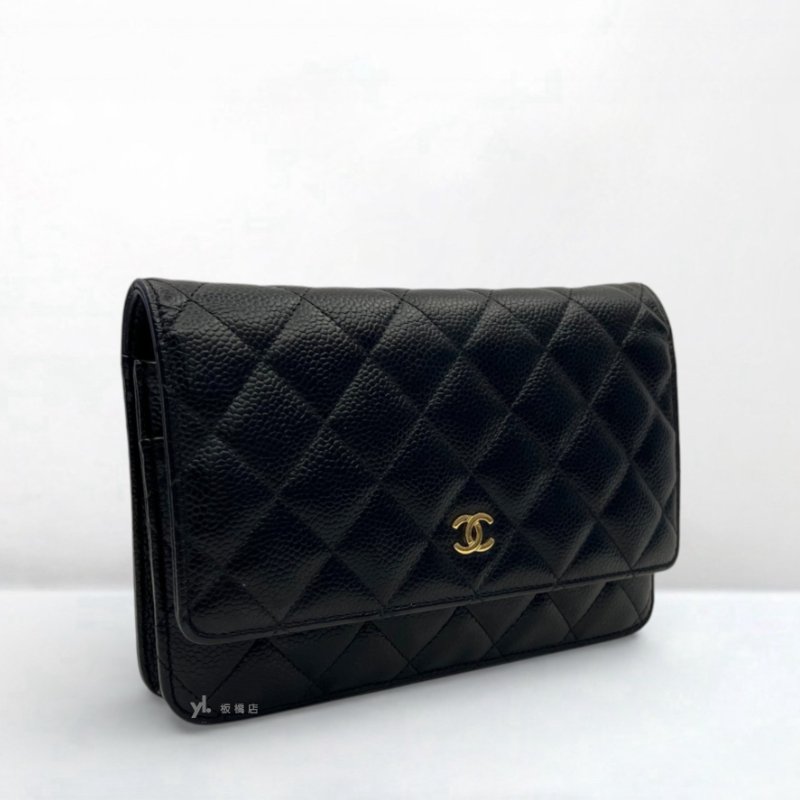 S5277-CHANEL 黑荔枝金扣WOC A33814-1