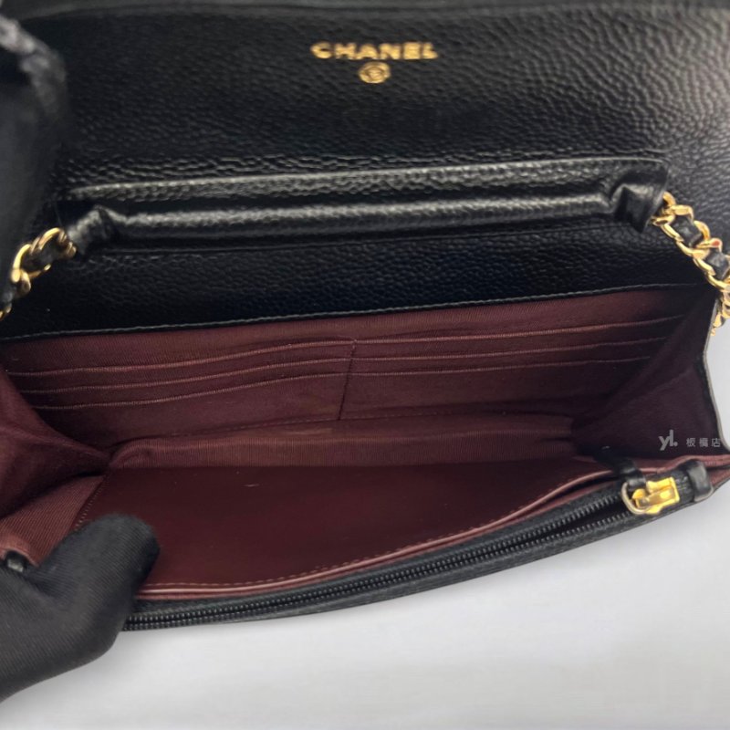 S5277-CHANEL 黑荔枝金扣WOC A33814-5