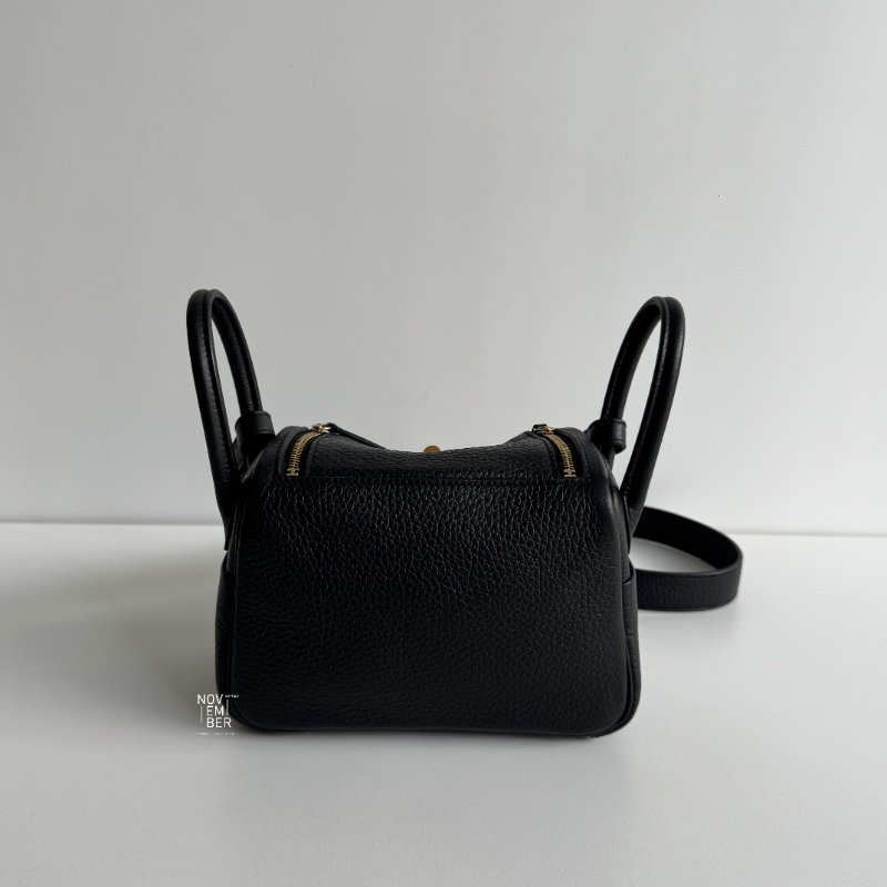 99新🆕 Hermès 愛馬仕 Mini Lindy 黑色金釦一代-5