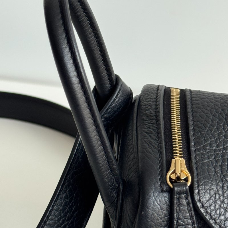 99新🆕 Hermès 愛馬仕 Mini Lindy 黑色金釦一代-11