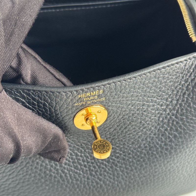 99新🆕 Hermès 愛馬仕 Mini Lindy 黑色金釦一代-15
