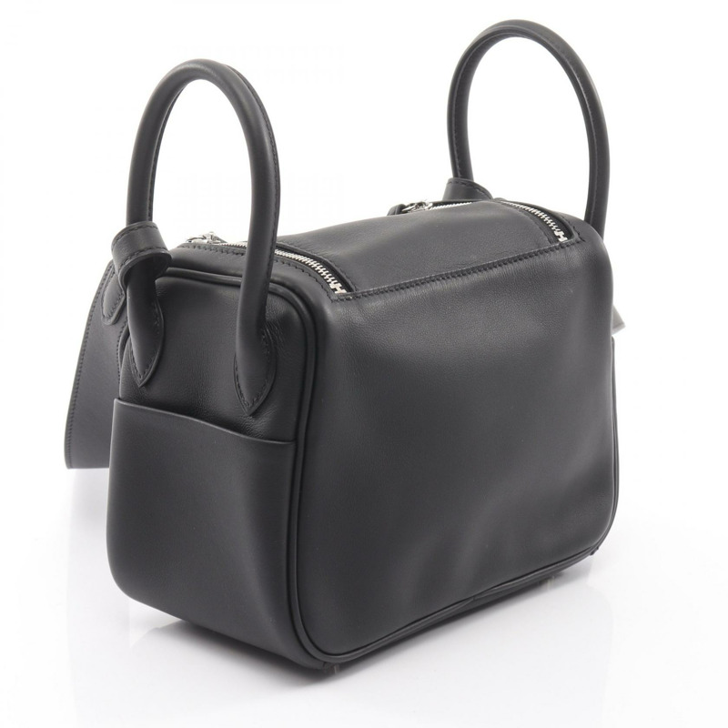 愛馬仕 Lindy 迷你肩斜背包,Swift 皮革,黑色,二手,女士款-1