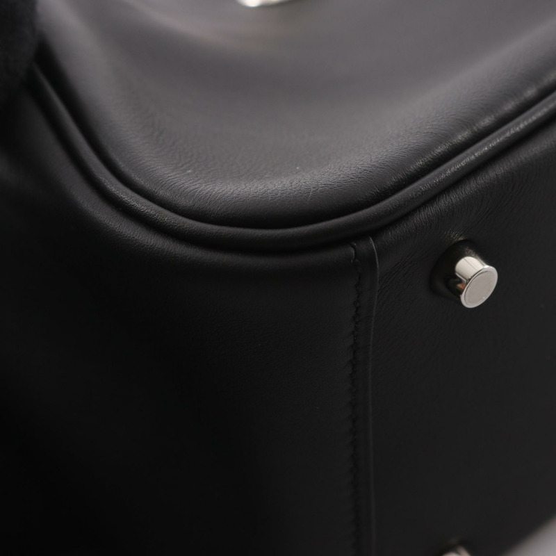 愛馬仕 Lindy 迷你肩斜背包,Swift 皮革,黑色,二手,女士款-7