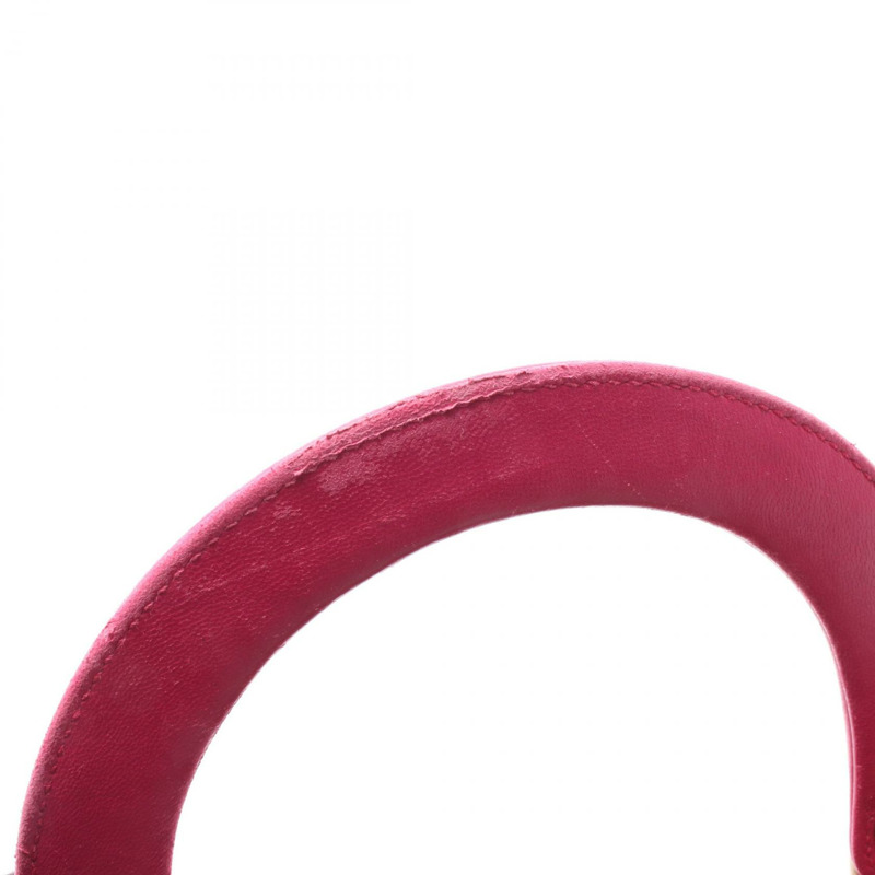 Christian Dior LADY DIOR 羊毛斜紋軟呢手提單肩包,紫紅色,二手-4