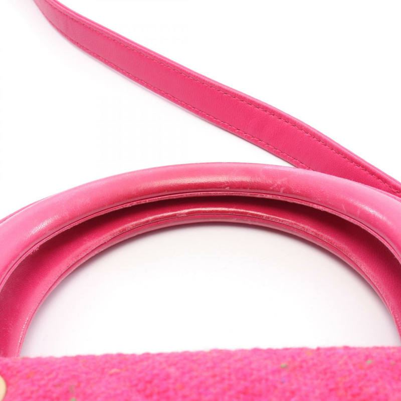 Christian Dior LADY DIOR 羊毛斜紋軟呢手提單肩包,紫紅色,二手-6