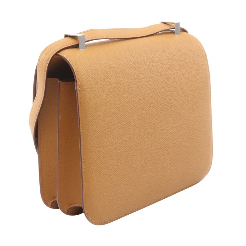 愛馬仕 Constance 3 24 肩背包,Epsom 皮革,棕色/檸檬綠/芝麻色,SHW,二手-1