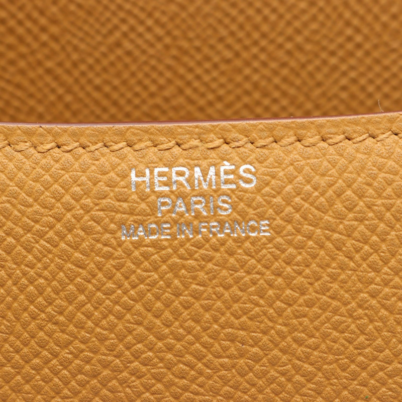 愛馬仕 Constance 3 24 肩背包,Epsom 皮革,棕色/檸檬綠/芝麻色,SHW,二手-3