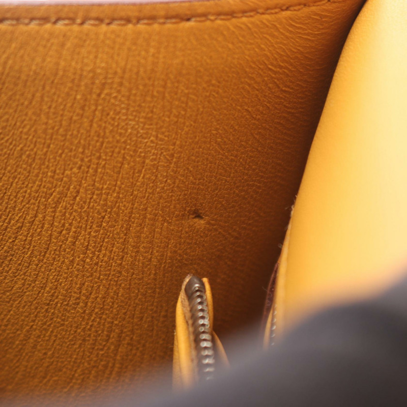 愛馬仕 Constance 3 24 肩背包,Epsom 皮革,棕色/檸檬綠/芝麻色,SHW,二手-5