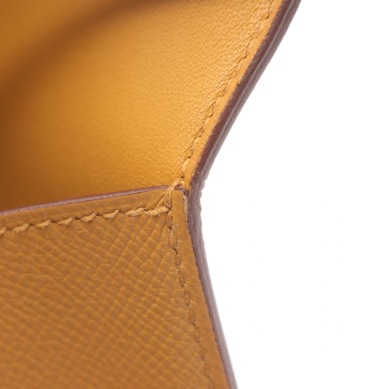 愛馬仕 Constance 3 24 肩背包,Epsom 皮革,棕色/檸檬綠/芝麻色,SHW,二手-6