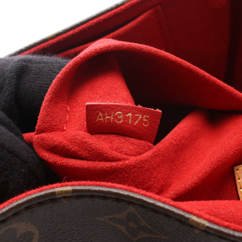 路易威登 Gaia 單肩包 M41620 Monogram 帆布皮革棕色紅色二手 LV-4