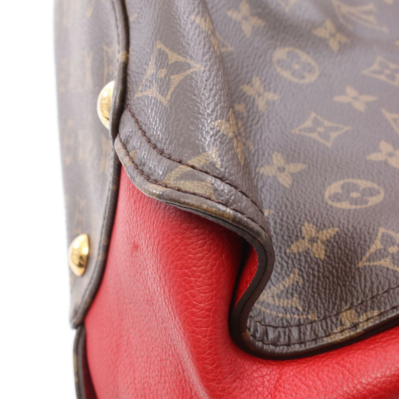 路易威登 Gaia 單肩包 M41620 Monogram 帆布皮革棕色紅色二手 LV-6