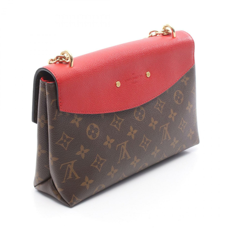 路易威登 Saint Placide 鏈條單肩背包 M43713 Monogram 皮革 Cerise 二手-1