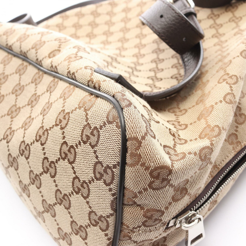 GUCCI 雙肩包 449175 帆布皮革 米色 棕色 二手 女款-6