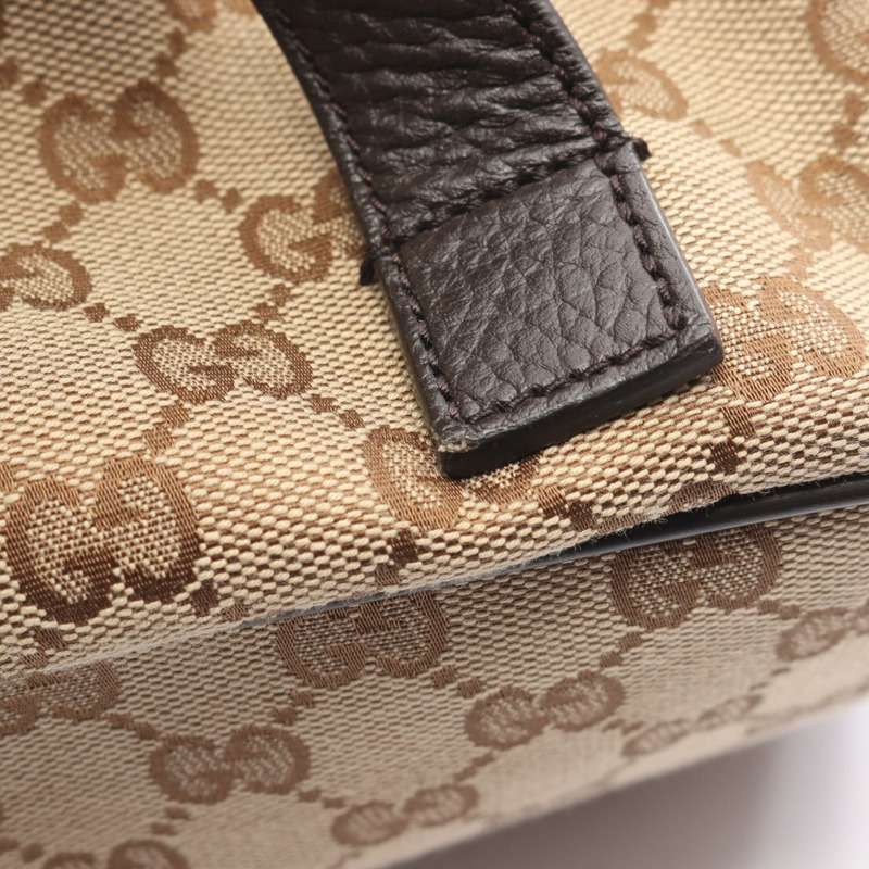 GUCCI 雙肩包 449175 帆布皮革 米色 棕色 二手 女款-7