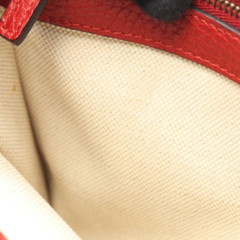 GUCCI Dionysus 鏈條單肩包 400249 皮革 紅色 二手 女士-5