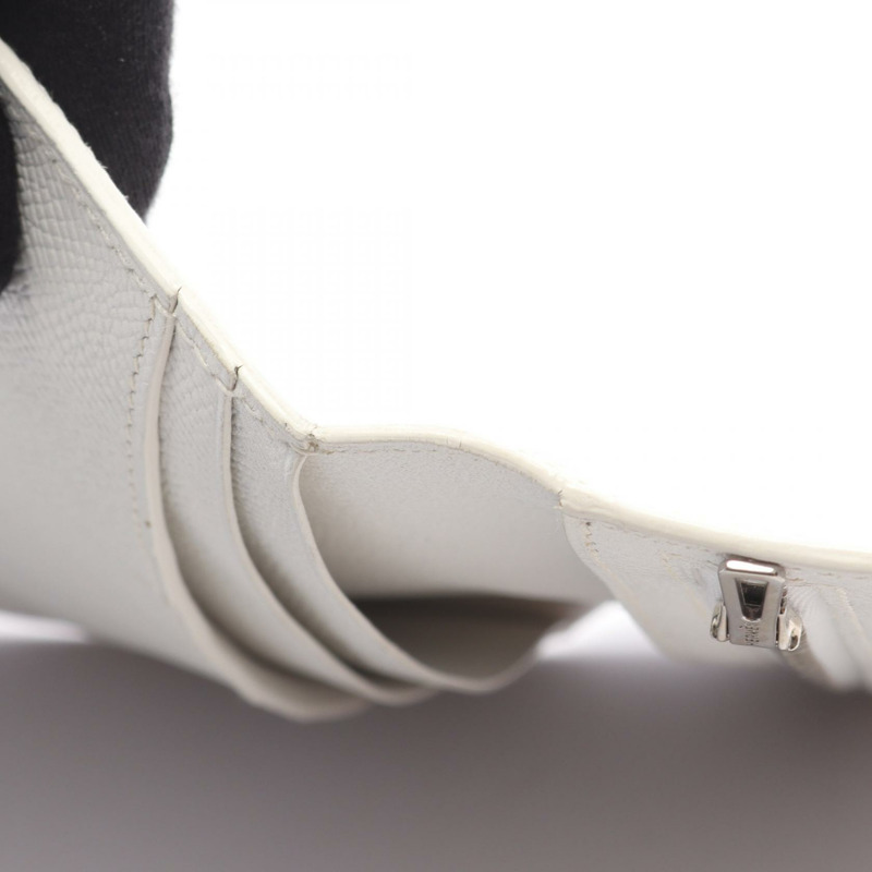 愛馬仕 Bearn Dupri 2PLIS 三折長皮夾,白色皮革,SHW 五金,二手 K-6