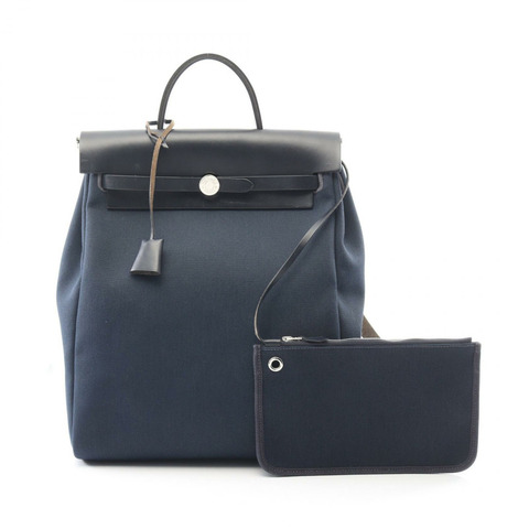 HERMES Herbag Zip a dos PM Retourne 背包包 H077784CKAB 帆布皮革 SHW