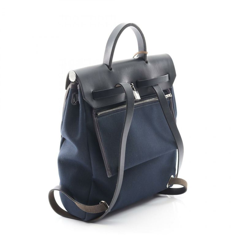 HERMES Herbag Zip a dos PM Retourne 背包包 H077784CKAB 帆布皮革 SHW-1