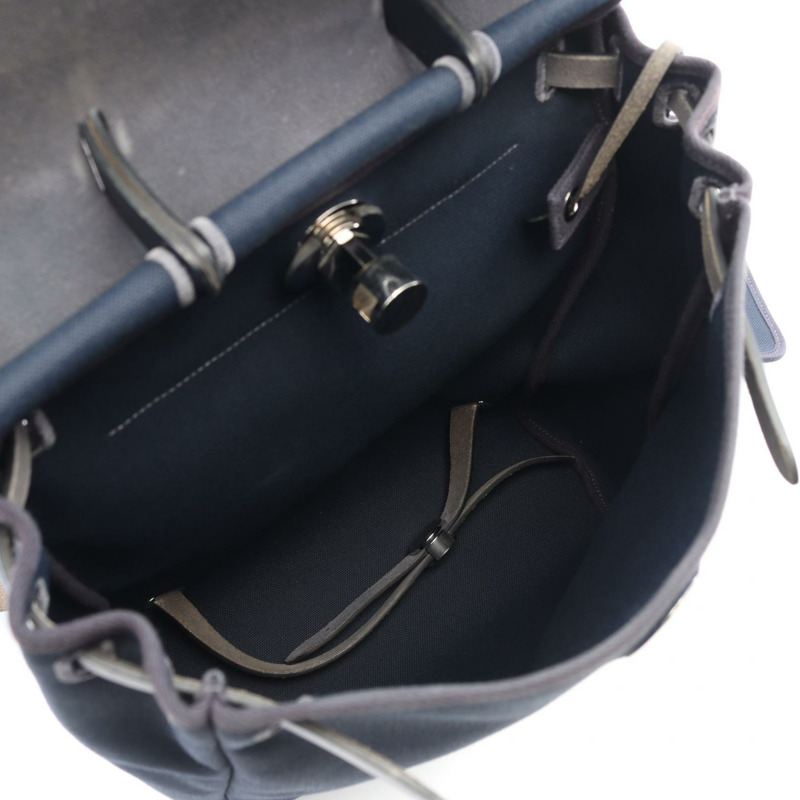 HERMES Herbag Zip a dos PM Retourne 背包包 H077784CKAB 帆布皮革 SHW-2