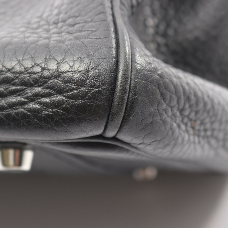 愛馬仕 Birkin 35 手提包 M 號 Clemence 皮革 黑色 SHW 二手女士-6