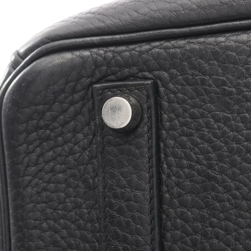 愛馬仕 Birkin 35 手提包 M 號 Clemence 皮革 黑色 SHW 二手女士-7