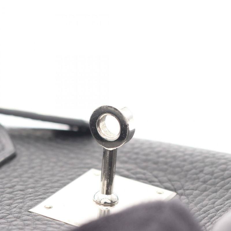 愛馬仕 Birkin 35 手提包 M 號 Clemence 皮革 黑色 SHW 二手女士-9