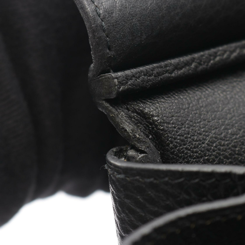 愛馬仕 Birkin 35 手提包 M 號 Clemence 皮革 黑色 SHW 二手女士-10