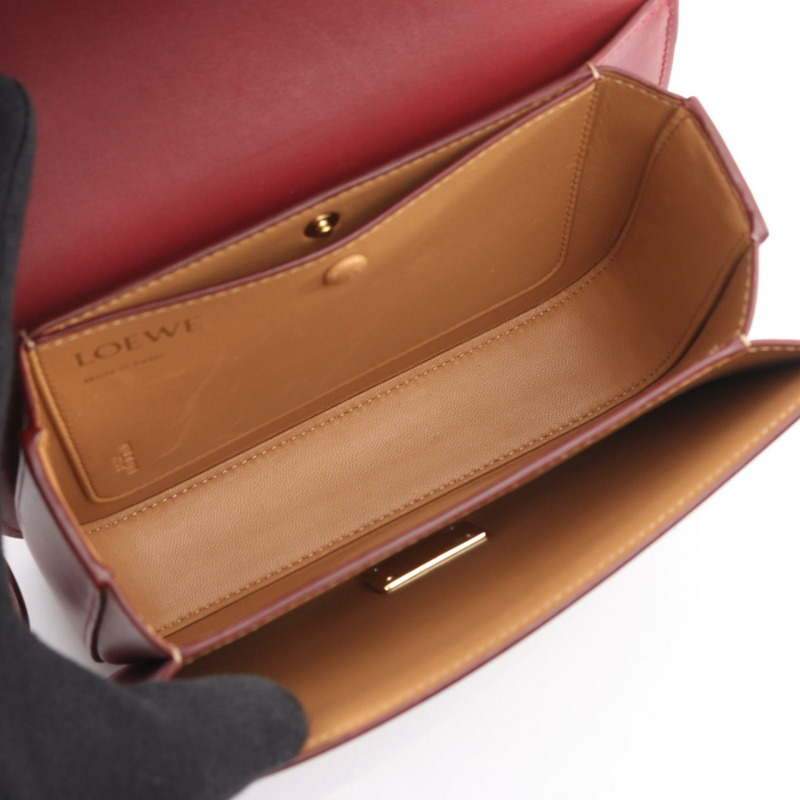 LOEWE GOYA 小號斜背包 A896N09X01 皮革 波爾多紅 二手 女士-2